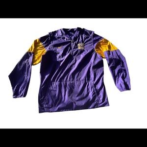 Nike Vintage Logod N Purple Yellow Jacket Pullover 1/4 zip Size XL